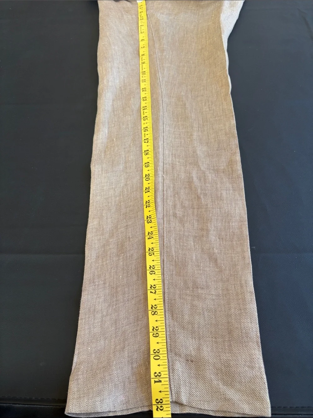Sean John 100% Linen Pleated Dress Pants 34x32 Original Fit Tan Wide Leg